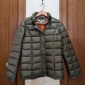 DKNY Dark Green Down Puffer Jacket | Women's XS